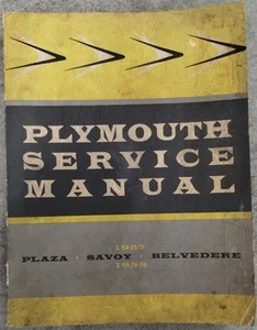 Manual de taller de reparación de servicio Plymouth 1957-1958 Plaza Savoy Belvedere - Imagen 1 de 15