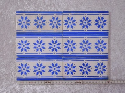 6 x antike Jugendstil Design Keramik Fliese Kachel Bordüre - Vintage um 1900 - Bild 1 von 2