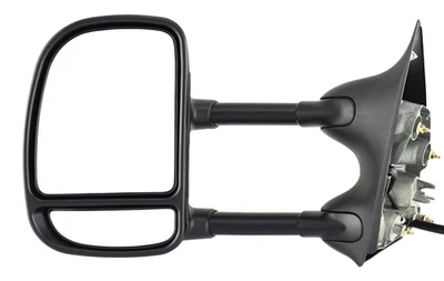 Se adapta a 99-07 FD SUPER DUTY ESPEJO DE REMOLQUE ELÉCTRICO NEGRO TEXTURIZADO CON MANUAL TELESCÓPICO LH Foto 1 de 4
