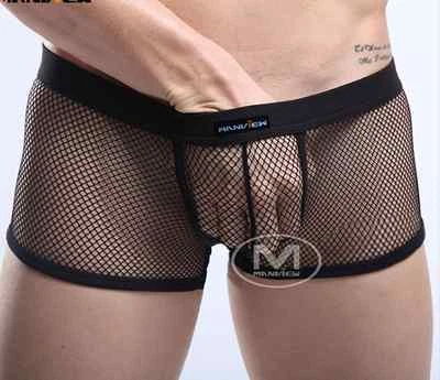MANVIEW BY NEOFAN Boxershorts Gr. M schwarz Netz Mesh transparent sheer sexy Ref M06 Gr. M
