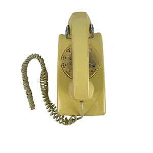 Vintage Western Electric Bell System Yellow Rotary Wall Phone Untested - Zdjęcie 1 z 13