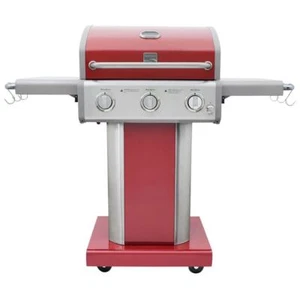 Kenmore 3-Burner Propane Gas Grill 45"Hx51"W With Side Shelve, Tool Holder, Red - Picture 1 of 10