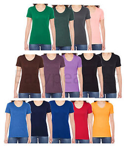 American Apparel - Ladies 50/50 T-shirts, S M L XL Poly Cotton Short Sleeve Tee