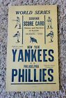 1950 World Series;  New York Yankees vs Philadelphia Phillies SCORE CARD