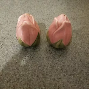 Franciscan DESERT ROSE Rose Bud Sal & Pimienta Shaker Set Loza EE. UU. - Imagen 1 de 1