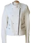 Iro Rojan Leather Biker Jacket In White Fr 40 Uk 12