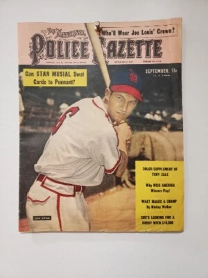 警察公报杂志斯坦音乐封面棒球 1948 年原版复古海报  — 第 1/4 张图片