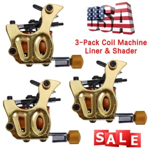 3-Pack Tattoo Coils 10 Wrap for Tattoo Machine Liner Shader Lightweight F3J - Picture 1 of 6
