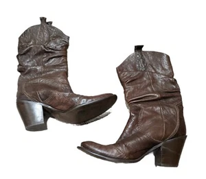 Baci Leather Cowgirl Boots Made In Italy Size EU 41 - Picture 1 of 9