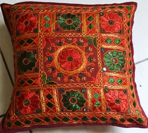5 piezas CUBIERTA COJÍN DE ALGODÓN ANTIGUA ÉTNICA TRADICIONAL ESPEJO~16 DISEÑO A ELECCIÓN - Imagen 1 de 1