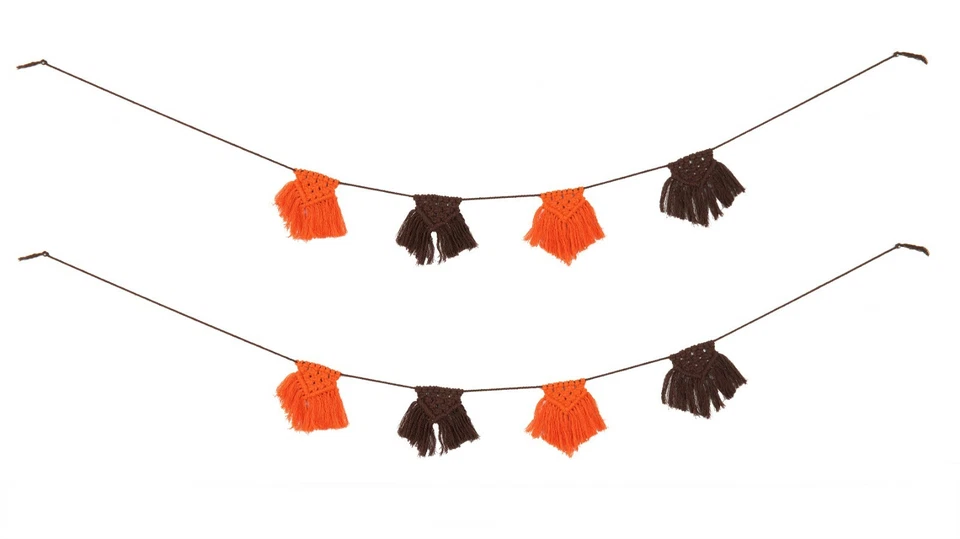 Hágalo usted mismo BANDERA DE BANDERÍN de macramé arte indio/tejido/habitación de bebé/decoración de pared/cuerda/cordón/boho Foto 1 de 3