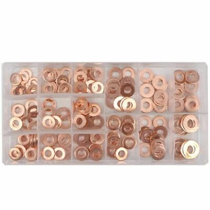 150X Fuel Injector Copper Washers Seal Rings For Diesel Injector Ports Set GL - Picture 1 of 4