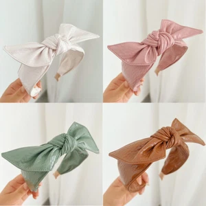Women Hair-Hoop Hair Accessories Hair Bundle Fashion Bow Headband Pu Leather - Picture 1 of 18