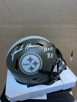 PITTSBURGH STEELERS Jack Ham #59 SIGNED RIDDELL Salute MINI HELMET JSA HOF 1988 - Image 1 of 2