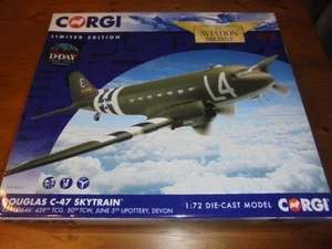 CORGI AA38207 1/72 DOUGLAS C-47 SKYTRAIN "L4" USAAF D-DAY BAND OF BROTHERS NEW - Foto 1 di 9