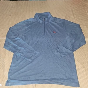 Large Tommy Bahama Men's Emfielder 2.0 Half Zip Pullover Sweatshirt Blue NWOT - Picture 1 of 14