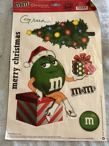 Green M&M's Christmas Wall Decals Reusable - Used - Picture 1 of 2
