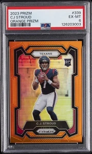 2023 PANINI PRIZM ORANGE PRIZM #339 CJ STROUD 112/249 PSA 6 - Picture 1 of 2