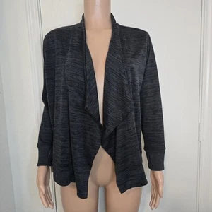 Athleta Girl Flowy Gray Cardigan Size XL / 14 Thumb Holes Open Front - Picture 1 of 11