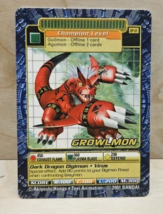 Digimon TCG - Growlmon - DP-01 - 2001 Bandai - Plastic Card - Picture 1 of 6