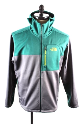 The North Face Apex Risor 软壳夹克男式灰色/绿色羊毛衬里 XL — 第 1/4 张图片