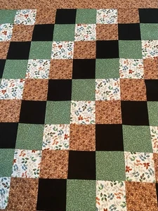 QUILT TOP-FALL COLORS 40”SQ.~BABY, LAP, TABLE, DECOR PIECED U.S.A. - Picture 1 of 7