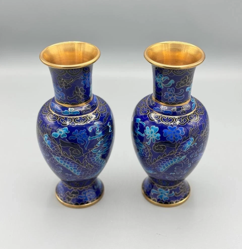 亚洲古董景泰蓝龙在中国古董花瓶| eBay