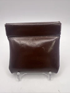 Monedero vintage de cuero sintético marrón 3” X 3” usado - Imagen 1 de 4