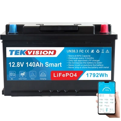 TEKVISIION Tekvision LiFePO4 12V 140Ah DIN H7 Bluetooth lifepo4 100ah Lithium Batterie