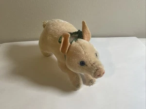 Vintage STEIFF Pig Jolanthe piglet blue eyes, mohair 6"  No Tag Or Button - Picture 1 of 7