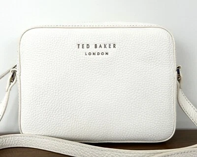 Bolso Bandolera TED BAKER Debbie Cámara Cuero Guijarro Blanco Forrado con Cremallera Foto 1 de 4
