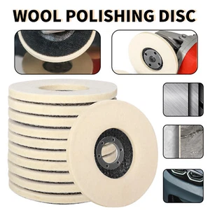 10Pcs 4-1/2 Inch Wool Polishing Wheel Buffing Pads 115mm For Angle Grinder Metal - Picture 1 of 8