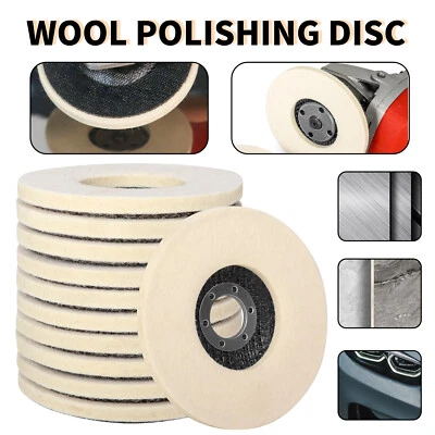 10Pcs 4-1/2 Inch Wool Polishing Wheel Buffing Pads 115mm For Angle Grinder Metal - Image 1 of 4
