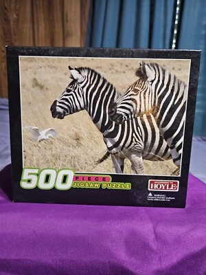 Quebra-cabeça de zebra novo na caixa marca Hoyle 500 peças - Imagem 1 de 3