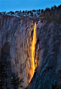 FIREFALL - HORSETAIL FALLS - YOSEMITE - @ 3"x5" REFRIGERATOR PHOTO MAGNET - Picture 1 of 3