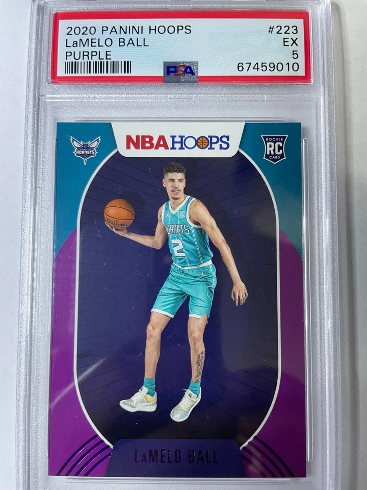 2020 Panini Hoops LaMelo Ball Purple PSA 5 NBA Basketball Trading Card Hobby - image 1 of 1