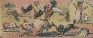 Raising the Old Man - Victorian Trade Card - Picture 1 of 1