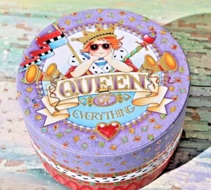 Mary Engelbreit Round Lavender soap Box 3.5" Queen of Everything FREE SHIP! - Picture 1 of 7
