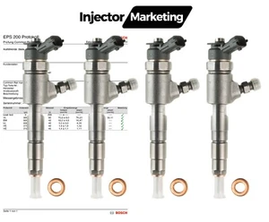 4X 0445110252 Iniettore Citroen C2 C3 Nemo Peugeot 206 207 1.4 HDi 9656588980 - Foto 1 di 14