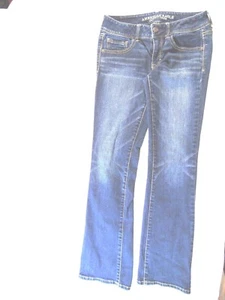 GIRLS  JEANS AMERICAN EAGLE BRAND SIZE 9  W 26 X L 30 LOW RISE BOOT CUT    - Picture 1 of 8