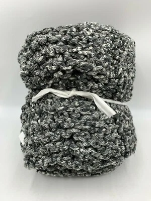Pottery Barn Colossal Handknit Throw Blanket 44 x 56" Heathered Gray #9802T - Image 1 of 4