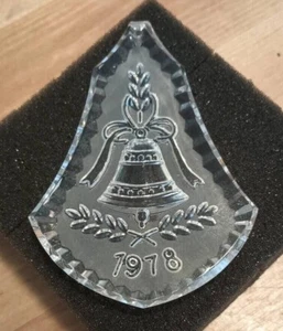 Vintage Waterford Crystal 1978 Annual Bell Christmas Ornament Clear Cut Ireland - Picture 1 of 12