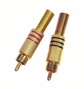 2 pares de enchufes macho RCA enchapados en oro 1032-B para cable 5C Taiwán - Imagen 1 de 1