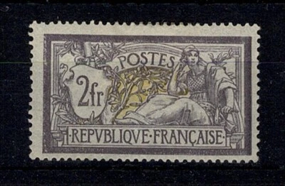 FRANCE YVERT 122 SCOTT # 126 " MERSON 2F GRAY VIOLET AND YELLOW " MH VF X515 - Image 1 of 3