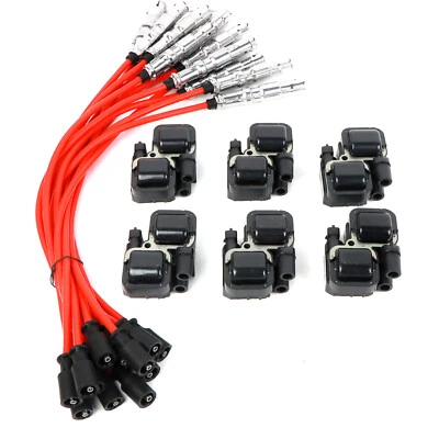 UF359 6x Ignition Coils+12x Spark Plug Wires For Mercedes-Benz B200 2006-11 2.0L Foto 1 de 4
