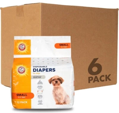 Arm&Hammer Female Dog Diapers Wetness Indicator Small Pack of 6 72 Count Total - Image 1 of 4