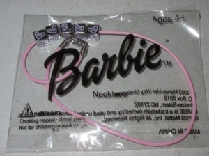Barbie Necklace Pink 13" Beads New Party Favor Girls Trinket Cute Play Jewelry - Picture 1 of 12