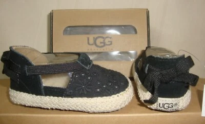 UGG Australia Baby Estee отверстие черный туфли младенца размер 2/3 новый 1004039 - Изображение 1 из 4