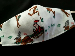 Adult Chistmas 100% Cotton Handmade Face Mask Masque Machine Wash Holidays Xmas - Picture 1 of 25