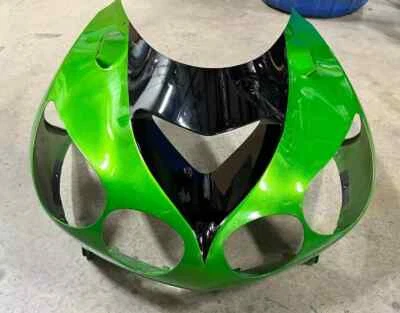 KAWASAKI NINJA ZX14 2006-2011 OEM FRONT UPPER NOSE FAIRING COWL GREEN 55028-0162 - Image 1 of 4
